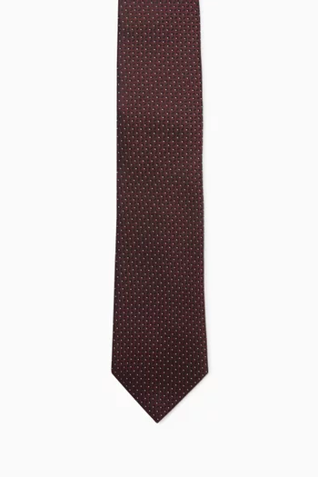 Geometric-print Tie in Silk