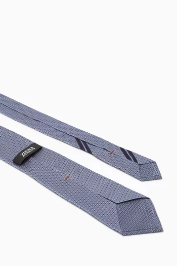Geometric-print Tie in Silk