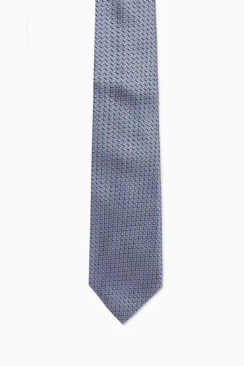 Geometric-print Tie in Silk