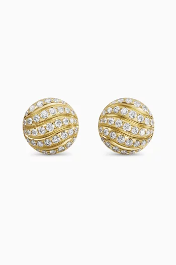Sculpted Cable Diamond Stud Earrings in 18kt Gold