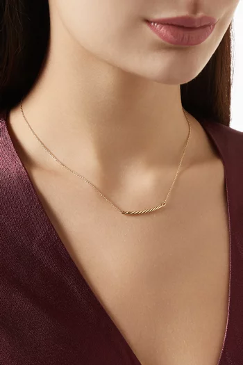 Sculpted Cable Bar Chain Necklace in 18kt Gold