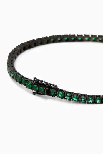 Emerald Tennis Bracelet in Sterling Silver