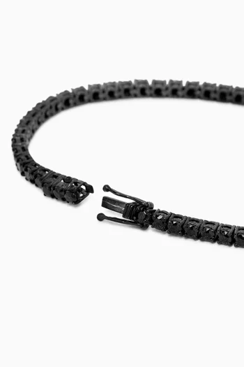 Black Diamond Tennis Bracelet in Sterling Silver