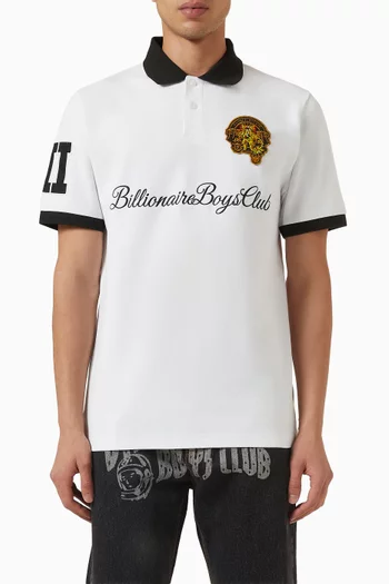 Script Patch Polo Shirt in Cotton