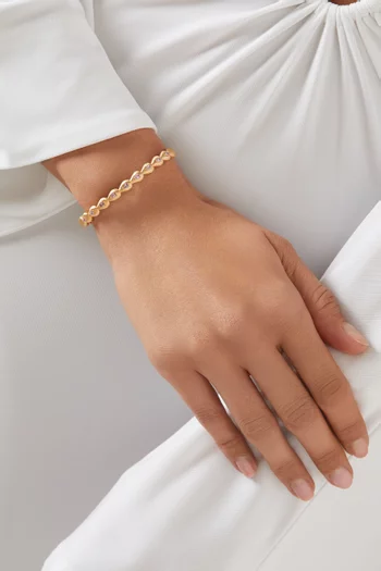 Stone Bangle in Brushed 18kt Yellow Gold