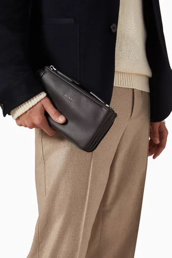 Pouch Bag in Secondskin Leather