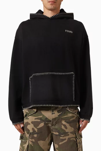 Distressed Logo Hoodie in Cotton