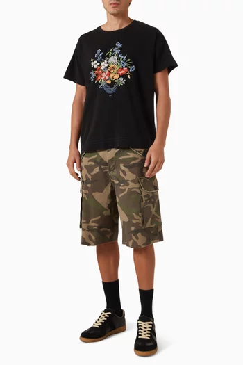 Bouquet Flowers T-shirt in Cotton