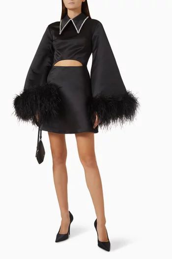Maribel Feather-trim Dress