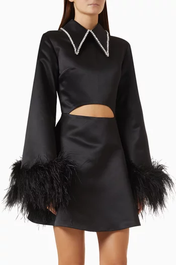 Maribel Feather-trim Dress