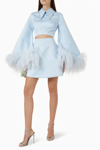 Maribel Feather-trim Dress