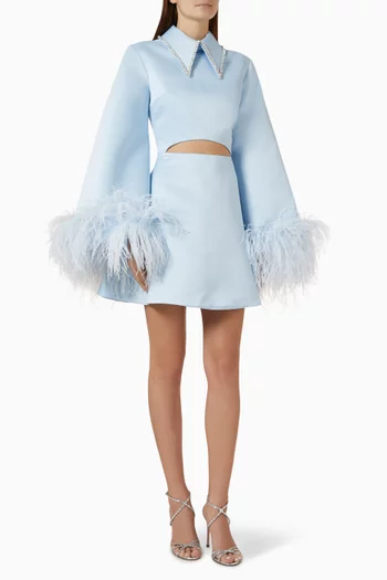 Maribel Feather-trim Dress