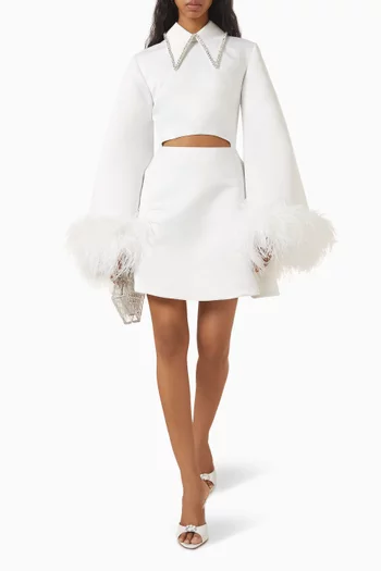 Maribel Feather-trim Dress