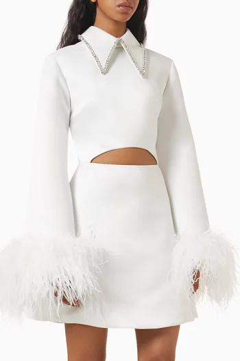 Maribel Feather-trim Dress