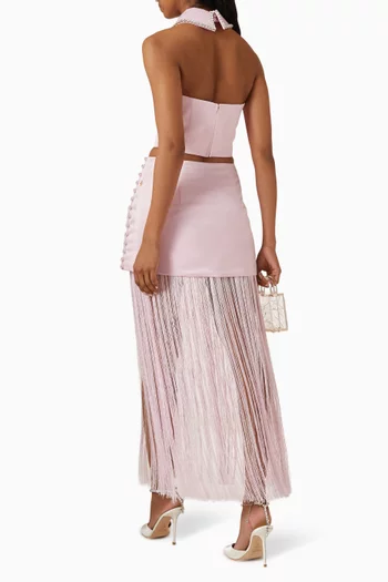 Crystal-embellished Crop Top