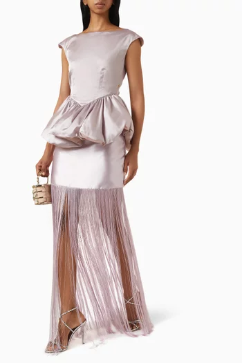 Amorette Fringe Skirt in Mikado