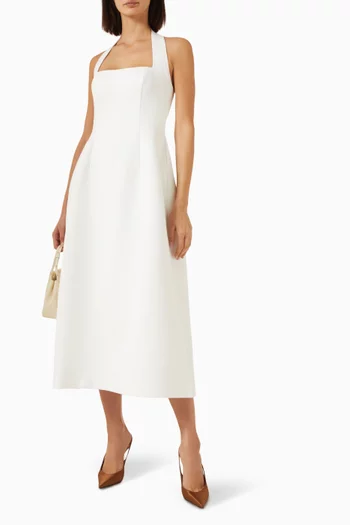Halterneck Dress in Cotton Blend