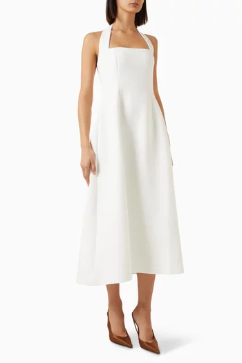 Halterneck Dress in Cotton Blend
