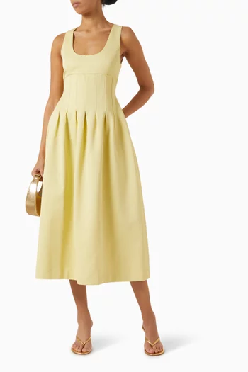 Cinched Midi Dress in Tencel Blend