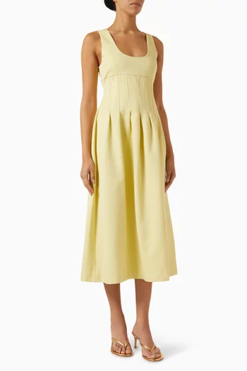 Cinched Midi Dress in Tencel Blend