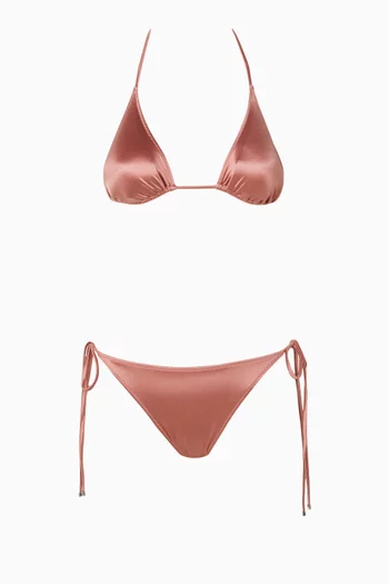 Body Triangle Bikini Set in Satin