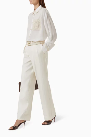 Pascale Twin Belt Pleated Pants