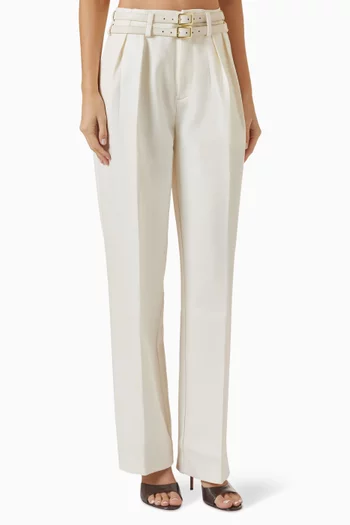 Pascale Twin Belt Pleated Pants