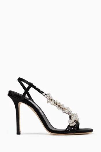 Irina 100 Embellished Sandals in Satin