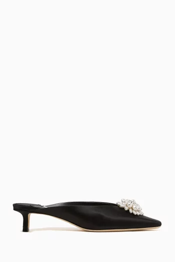 Ines 35 Embellished Mules in Satin