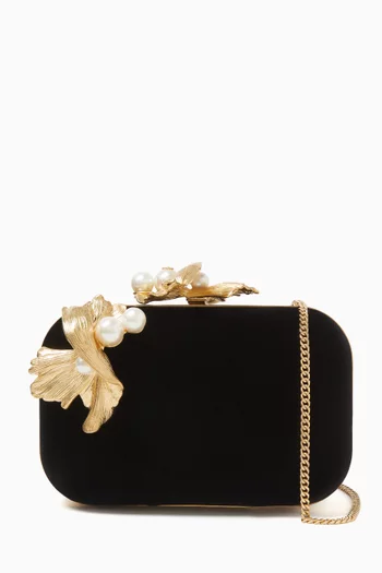Cloud Embellished Clutch in Velvet