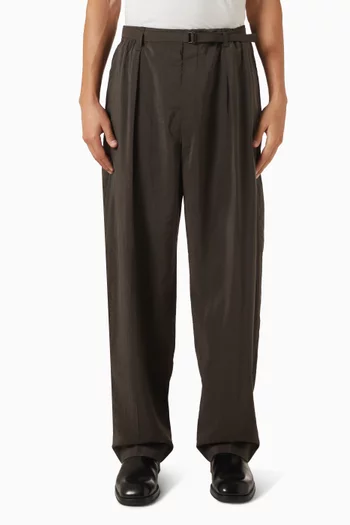 Belted Relaxed Pants in Dry Silk