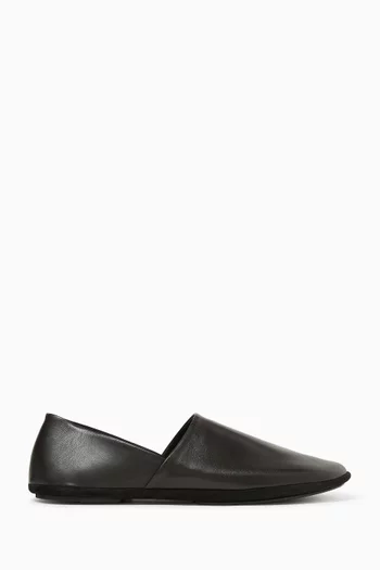 Flat Indoor Slippers in Leather