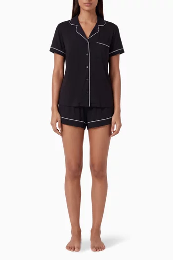 Button-up Pyjama Shirt & Shorts Set