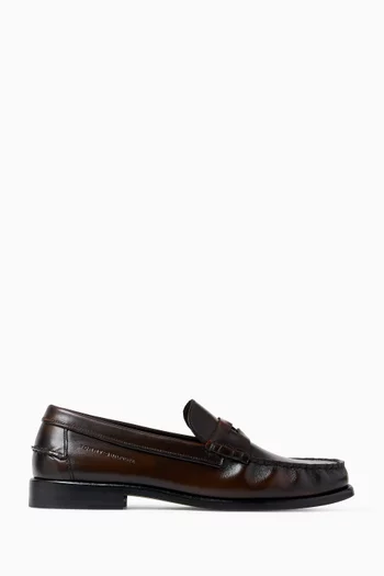 Narbenleder Loafers in Leather