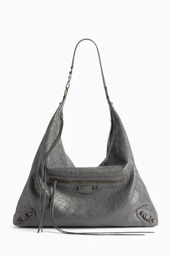 Large Le City Hobo Bag in Arena Lambskin