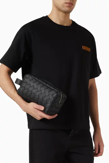 Intrecciato Travel Pouch in Leather