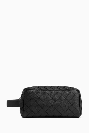 Intrecciato Travel Pouch in Leather