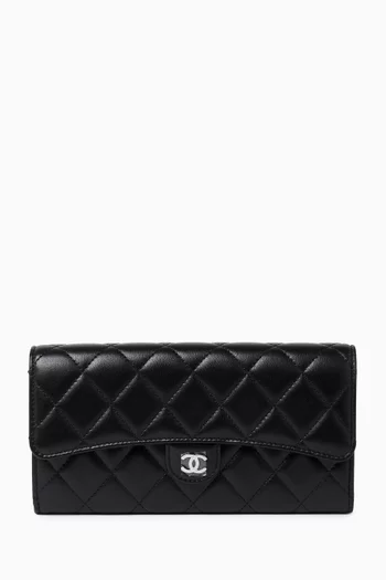 Long Wallet in Lambskin Leather