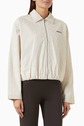 Checked Collared Jacket in Cotton