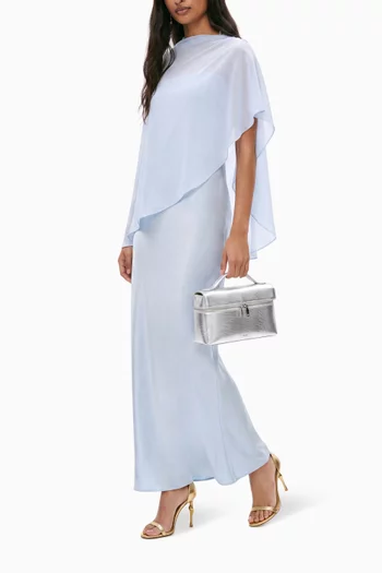 Lilibeth Cape Maxi Dress Silk