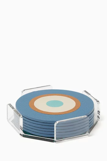 Stella Coasters in Leather, Set of 6
