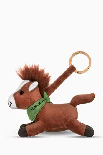 Longcharm Horse Plush Keyring in Cotton