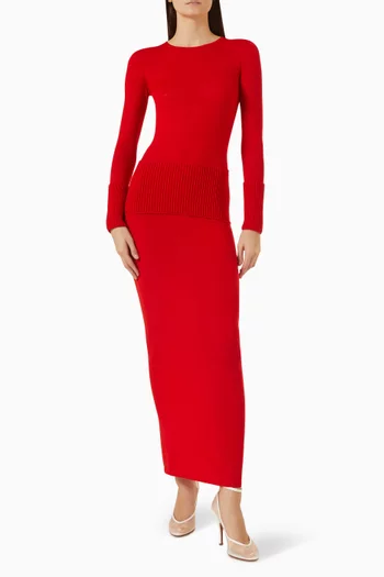 Bodycon Maxi Dress in Merino-wool