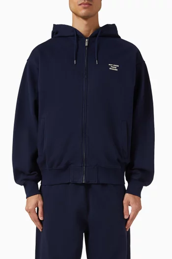 Slogan Zip Hoodie in Fleece