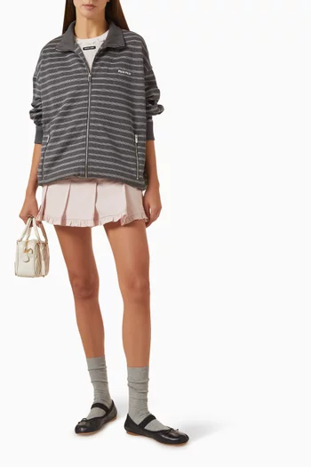 Striped Jacket in Cotton Fleece
