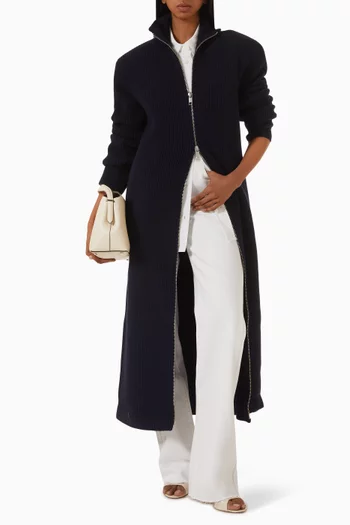 Nolia Long Cardigan Dress in Wool-knit