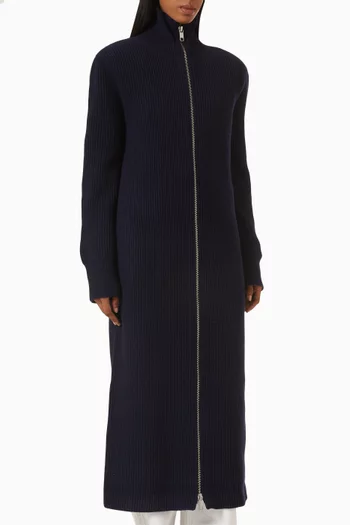 Nolia Long Cardigan Dress in Wool-knit