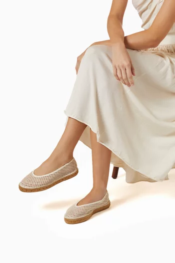 Ballet Flat Espadrilles in Cotton Net