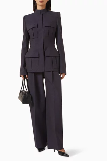 High-neck Jacket in Wool