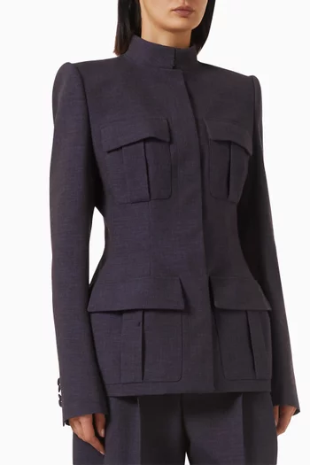 High-neck Jacket in Wool